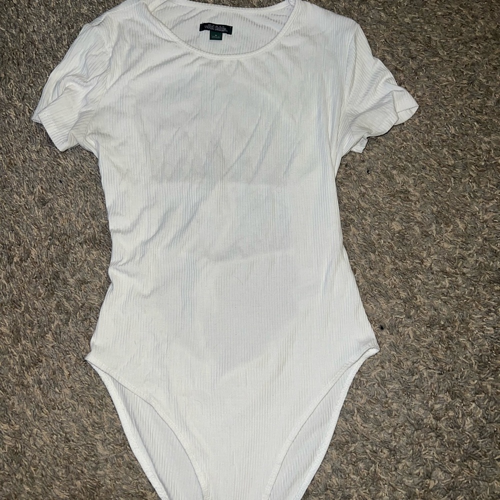 white open back body suit